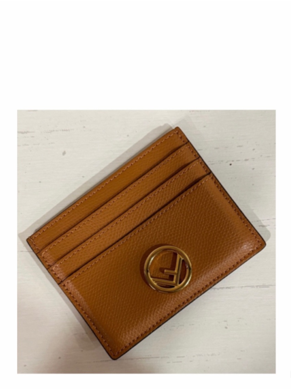 Authentic Fendi Brown Leather F is Fendi Card Holder